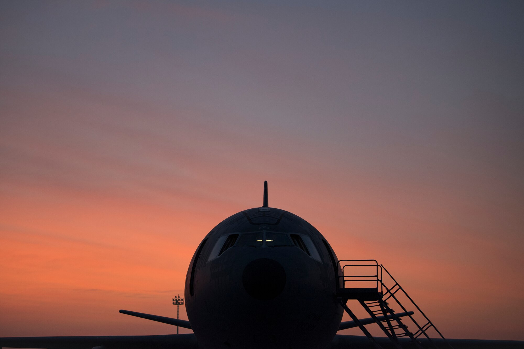 U.S. Air Force Airmen assigned to the 380th Expeditionary Wing conduct preflight inspections on a 908th Expeditionary Air Refueling Squadron (EARS) KC-10 Extender, at Al Dahfra Air Base, United Arab Emirates Dec. 17, 2019.