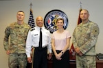 From left, Capt. Trevor Ducey, former Ohio National Guard State Partnership Program director; Maj. Gen. John C. Harris Jr., Ohio adjutant general; Simona Vaclavikova, political adviser for the Ohio Adjutant General’s Department and the SPP; and 1st Sgt. Daniel Skinner, Ohio National Guard SPP coordinator.