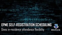 Graphic depicting math equations and news headline for the new Enlisted Professional Military Education self-registration scheduling system