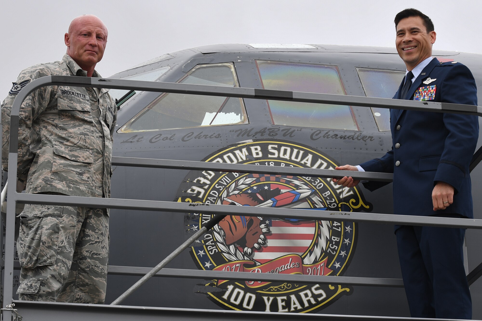 Photo of Lt. Col. Chandler standing by jet.
