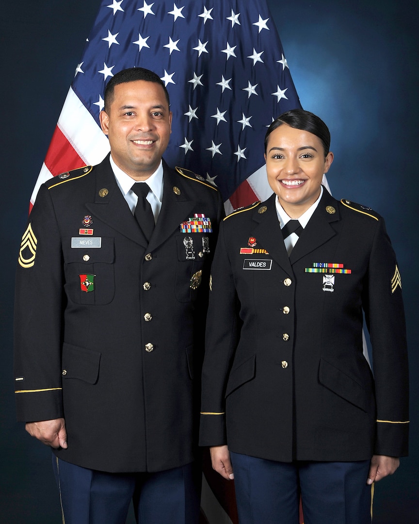 U.S. Army Military Ambassadors: Sgt. 1st Class Ernie Nieves and Sgt. Alejandra Valdes.