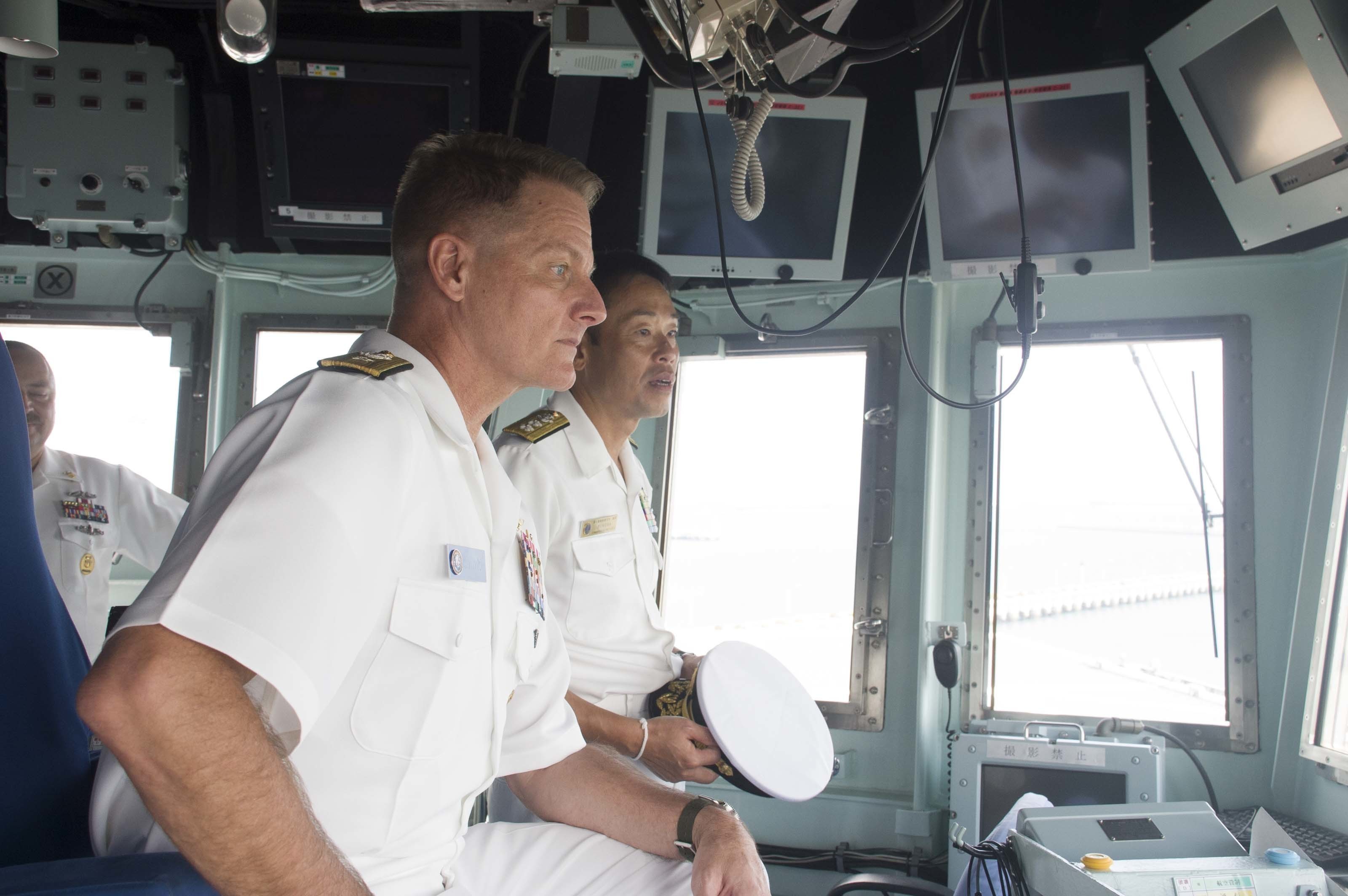 Rear Adm. Joey Tynch visits JS Kaga.