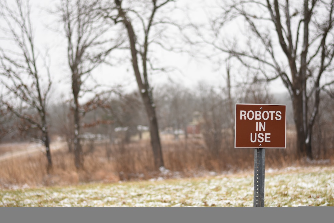 Members of the 469th Engineer Platoon out of Bentonville Arkansas run the M160 Robotic Mine Flail at Fort Leonard Wood, Missouri on January 15th, 2019 (U.S. Army photo by Maj. Dan Marchik/416th Theater Engineer Command).