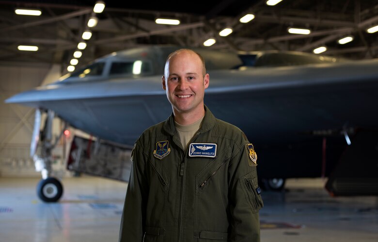 U.S. Air Force Maj. Joseph Manglitz, a B-2 evaluator pilot at Whiteman Air Force Base, Missouri, was one of the Airmen who worked closely with the high school students, guiding them in their design and printing processes of the protective panels for the aircrafts’ cockpits. “It was impressive to see the ingenuity and the initiative in each of these students,” Manglitz said. (U.S. Air Force photo by Staff Sgt. Kayla White)
