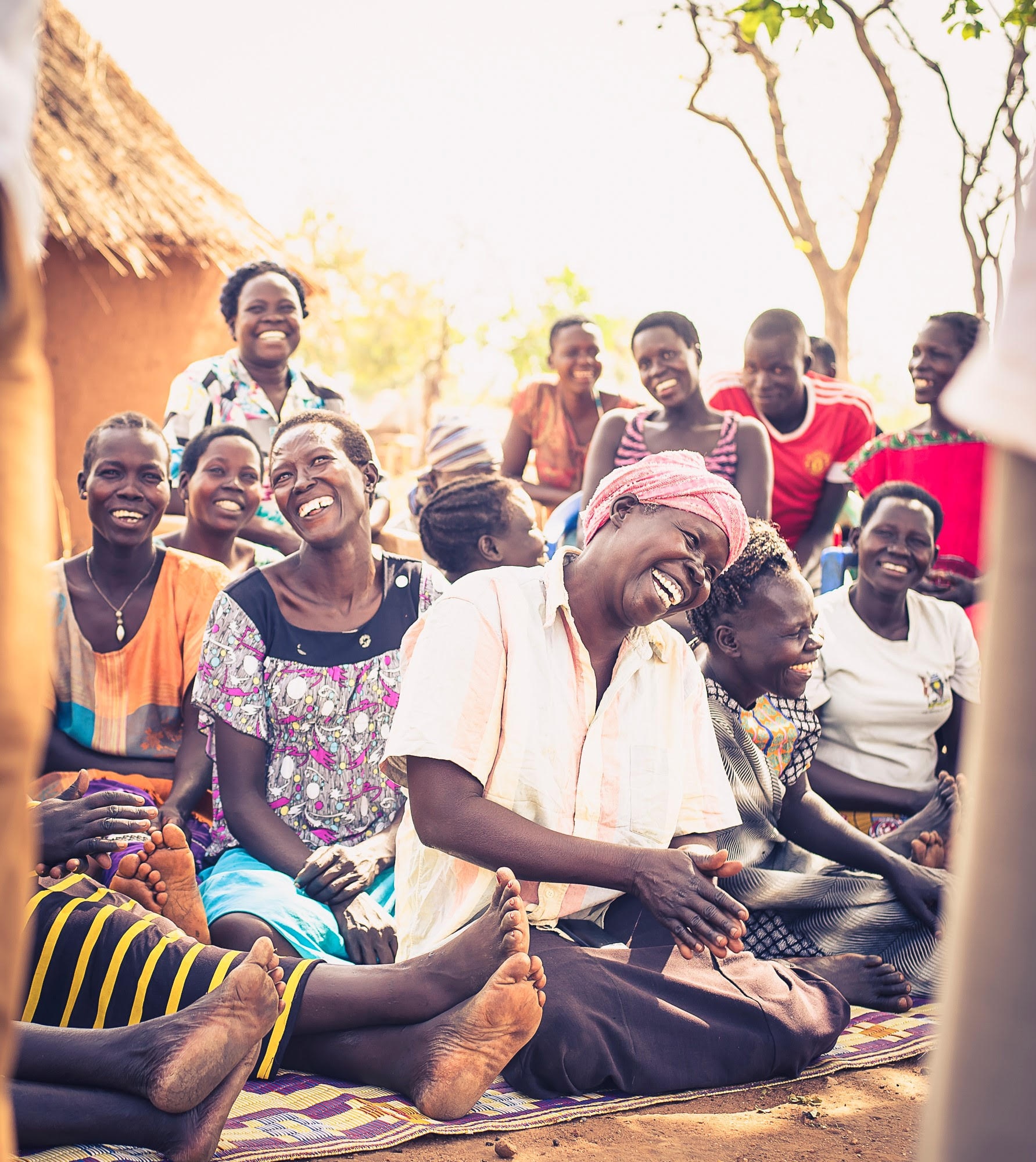 Refugees from Tutapona, an organization that provides trauma rehabilitation, participate in a community discussion in Adjumani, Uganda. Chaplain (Capt.) Benajmin Quintanilla, assigned to the 28th Bomb Wing, visited Adjumani to work alongside Tutapona in January 2019. (Courtesy photo by Candice Lassey)