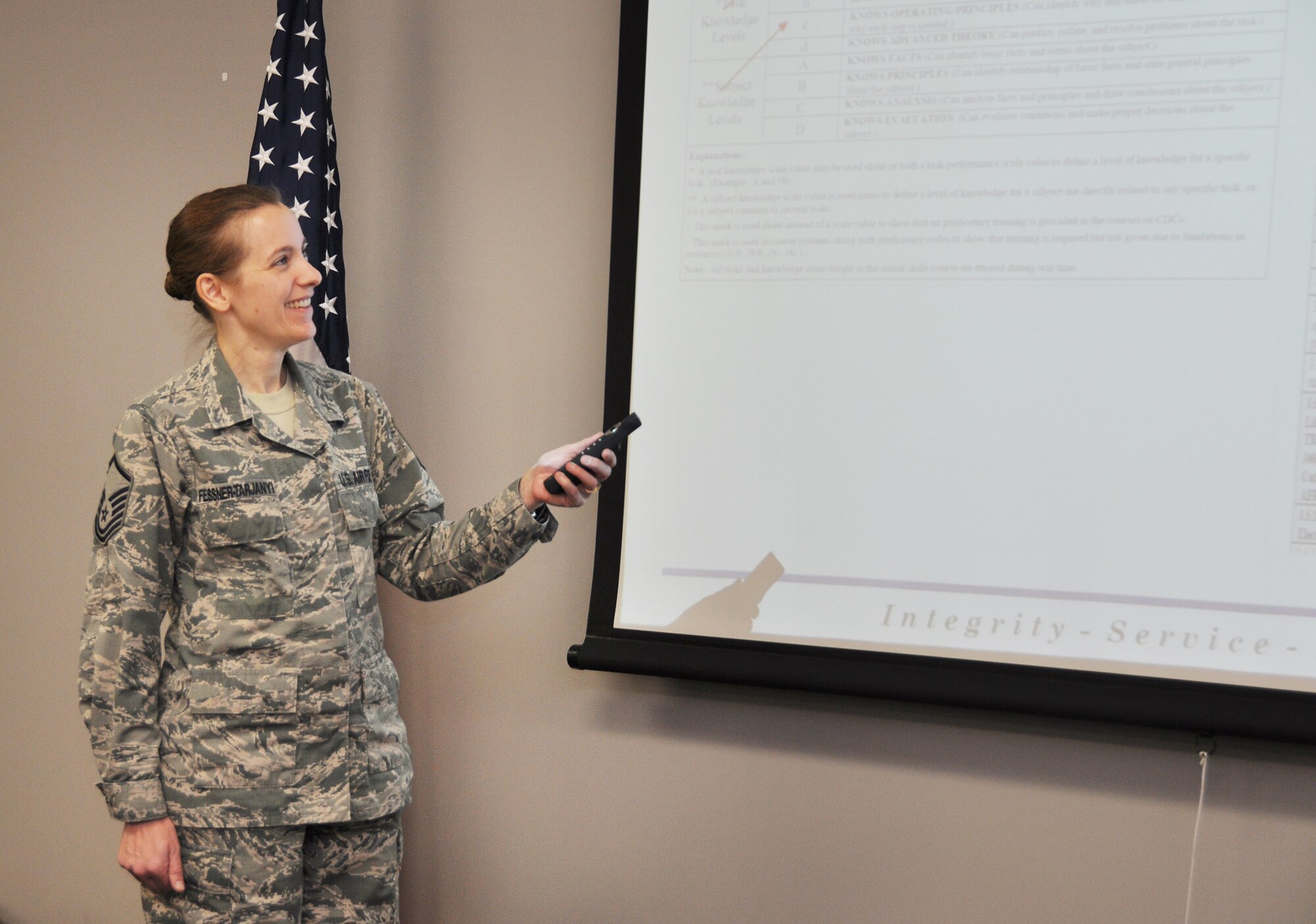 Master Sgt. Mary Fessner-Tarjanyi, 445th Aerospace Medicine Squadron unit training manager, is the 445th Airlift Wing February 2019 Spotlight Performer. (U.S. Air Force photo/Senior Airman Angela Shay)