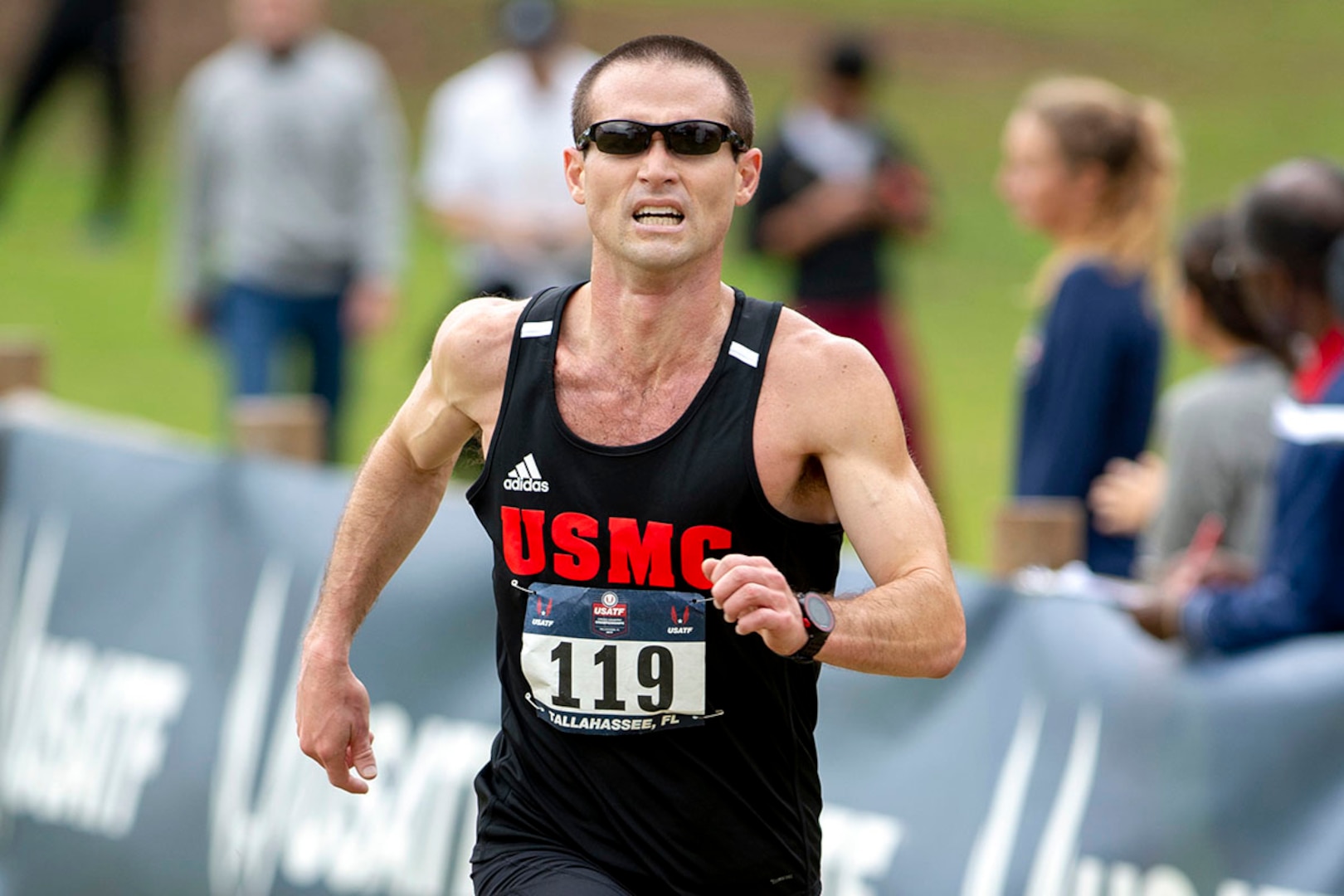 Marine Corps Sean Barrett competes in the 2019 Armed Forces Cross Country Championship and simultaneously the 2019 USA Track and Field Cross Country Championship.