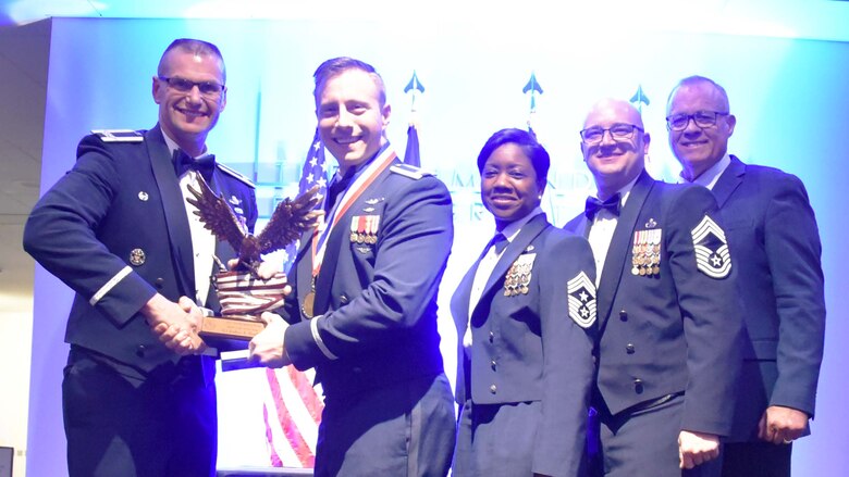 Winner, CGO of the Year, 1st Lt. Joshua Hughes, 18th Air Refueling Squadron.