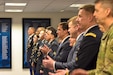 The top Army leaders and top recruiters at the start of the recruiter recognition ceremony.