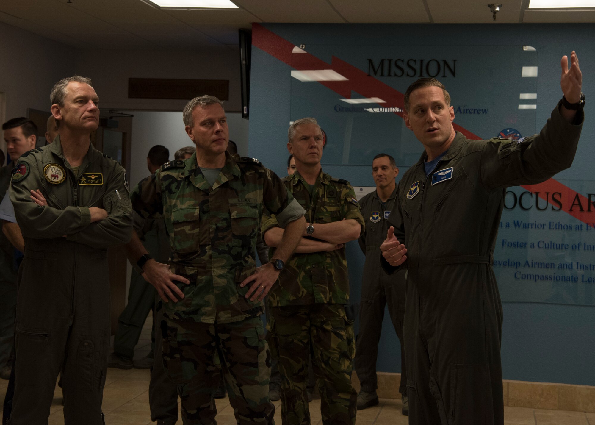 Netherlands defense and military officials visited Holloman to tour the facilities where their MQ-9 Reaper pilots and sensor operators are being trained. (U.S. Air Force photo by Airman Autumn Vogt)