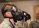 U.S. Air Force Airmen take the gas mask fit test at Joint Base Langley-Eustis, Virginia, Feb. 5, 2019.