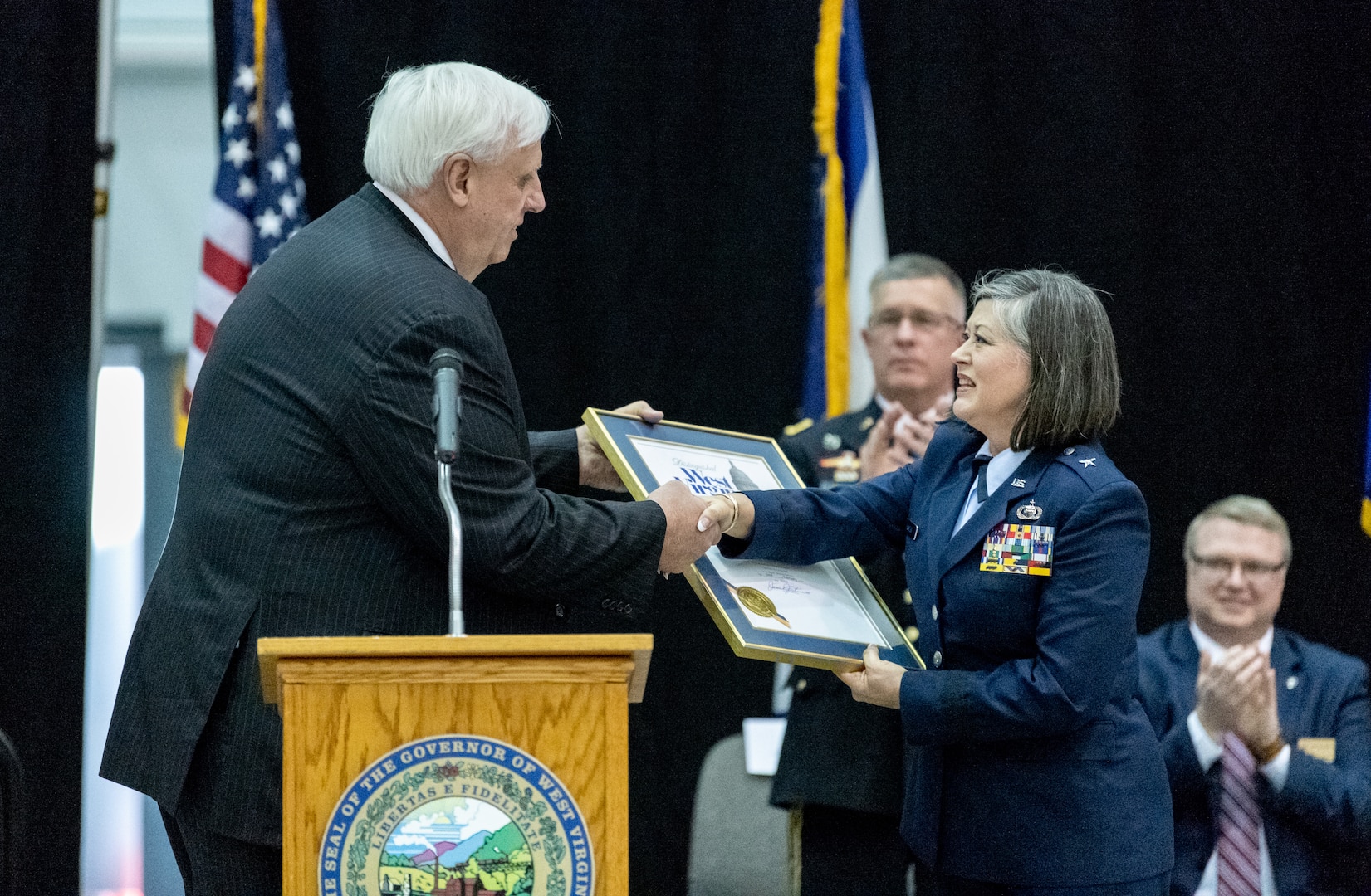 Brig. Gen. Christopher “Mookie” Walker assumed command of the West Virginia Air National Guard from Brig. Gen. Paige P. Hunter during a formal change of command ceremony held Feb. 2, 2019, at the 130th Airlift Wing, McLaughlin Air National Guard Base in Charleston.