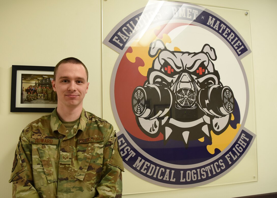 Senior Airman Nathan Howard, a biomedical equipment technician with the 51st Medical Support Squadron, poses for a photo at Osan Air Base, Republic of Korea, Feb. 5, 2019. Howard received the 2018 Air Mobility Command Air Force Medical Service Biomedical Equipment Technician of the Year at the Airman level. (U.S. Air Force photo by Airman 1st Class Ilyana A. Escalona)