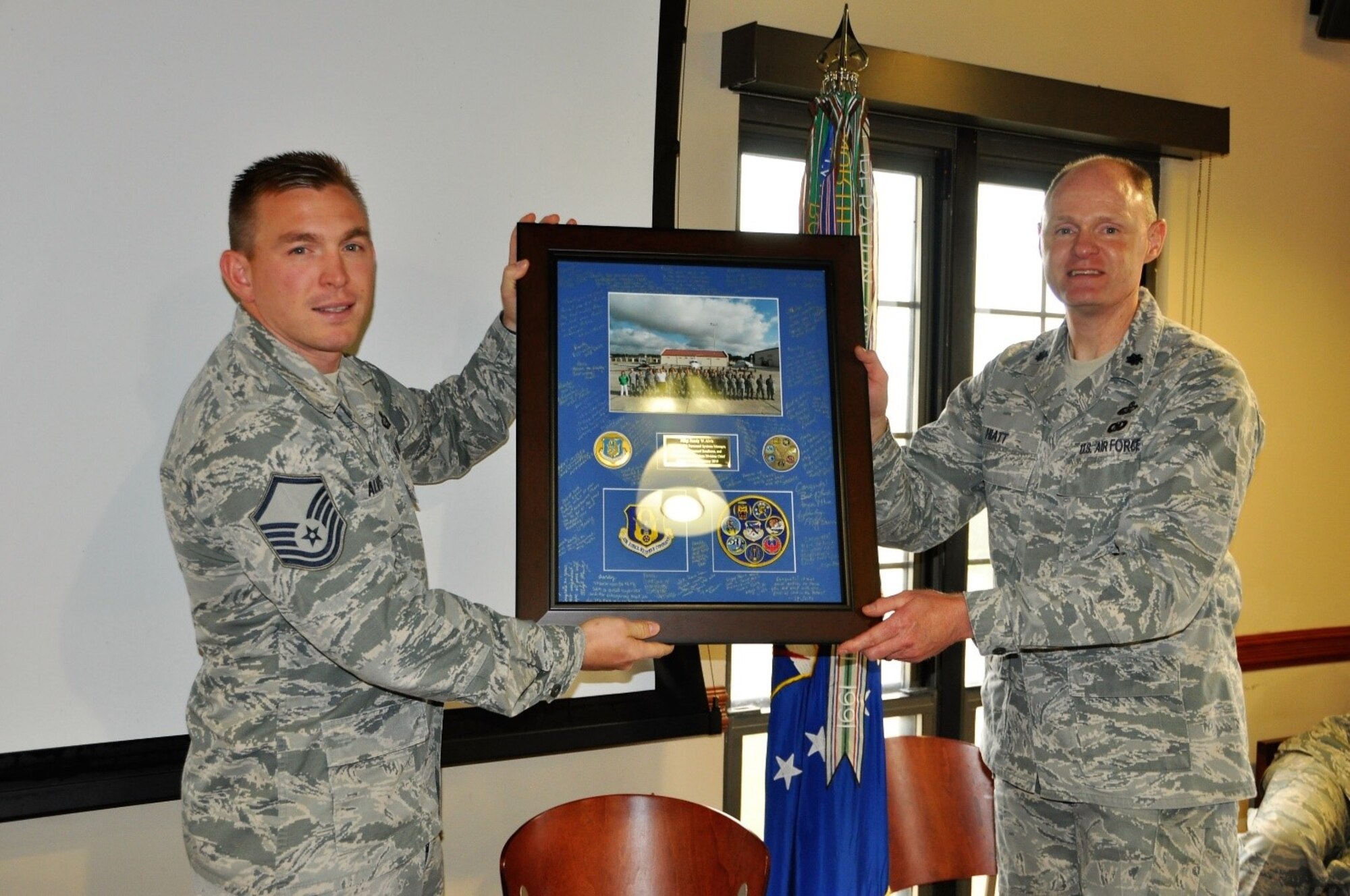 Master Sgt. Randy Alvis departed the 340th Flying Training Group to join Air Reserve Personnel Center’s Joint Base San Antonio-Randolph, Texas operating location. Alvis will be the noncommissioned officer in charge of personnel system management and installation personnel readiness. In addition to selection for the position, Alvis was selected for promotion to senior master sergeant. (U.S. Air Force photo by Tech. Brianne Blackstock)