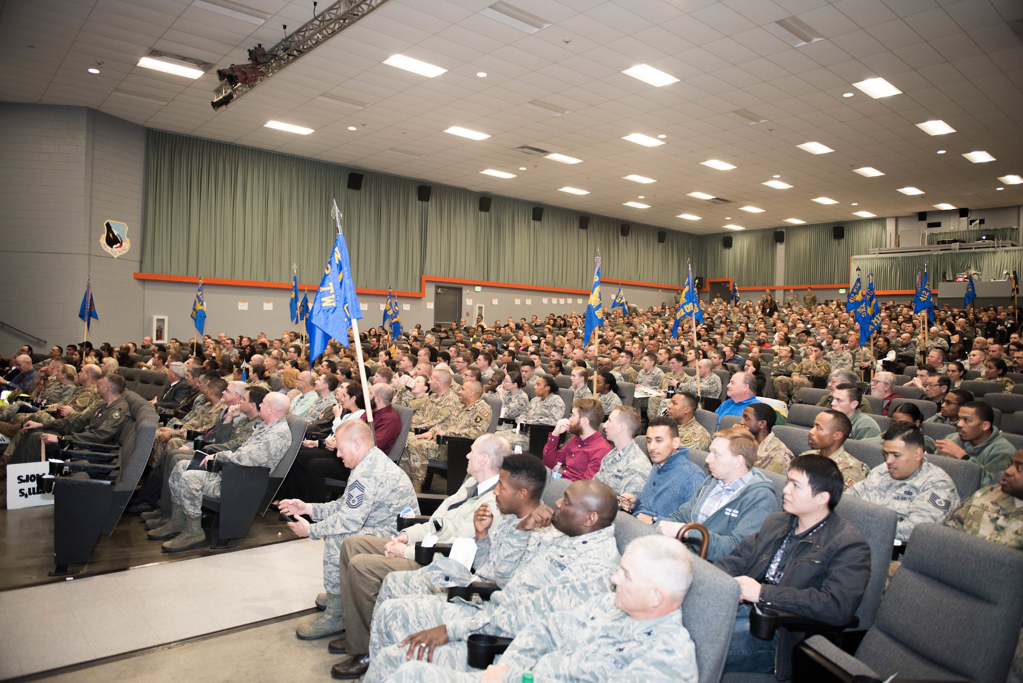 The 2018 412th TW 4th Quarter Awards Ceremony was held in the base theater Jan. 31, 2019. (U.S. Air Force photo by Joe Jones)