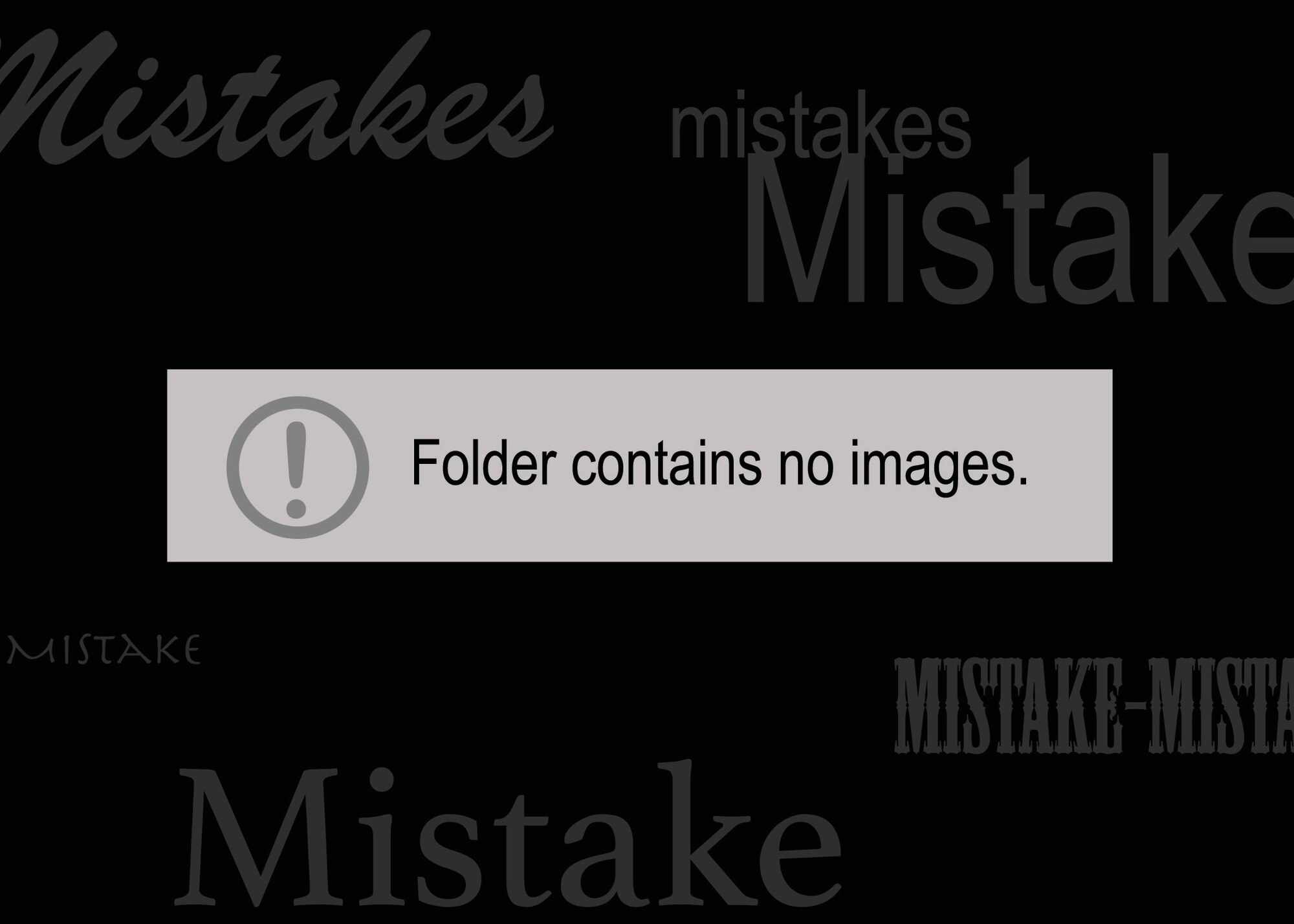 No images message