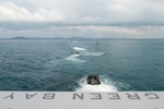 GULF OF THAILAND (Feb. 7, 2019) – Assault amphibious vehicles (AAV), assigned to the 31st Marine Expeditionary Unit (MEU), depart the well deck of the amphibious transport dock ship USS Green Bay (LPD 20) in preparation for Exercise Cobra Gold 2019. Cobra Gold is a multinational exercise co-sponsored by Thailand and the United States that is designed to advance regional security and effective response to crisis contingencies through a robust multinational force to address common goals and security commitments in the Indo-Pacific region.