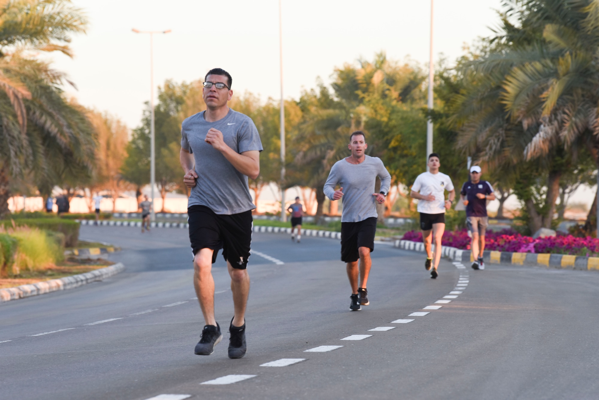 U.S., United Arab Emirates, and several coalition nations members participate in the 4K run kicking off the Friendship Games Feb. 6, 2019, at Al Dhafra Air Base, UAE.