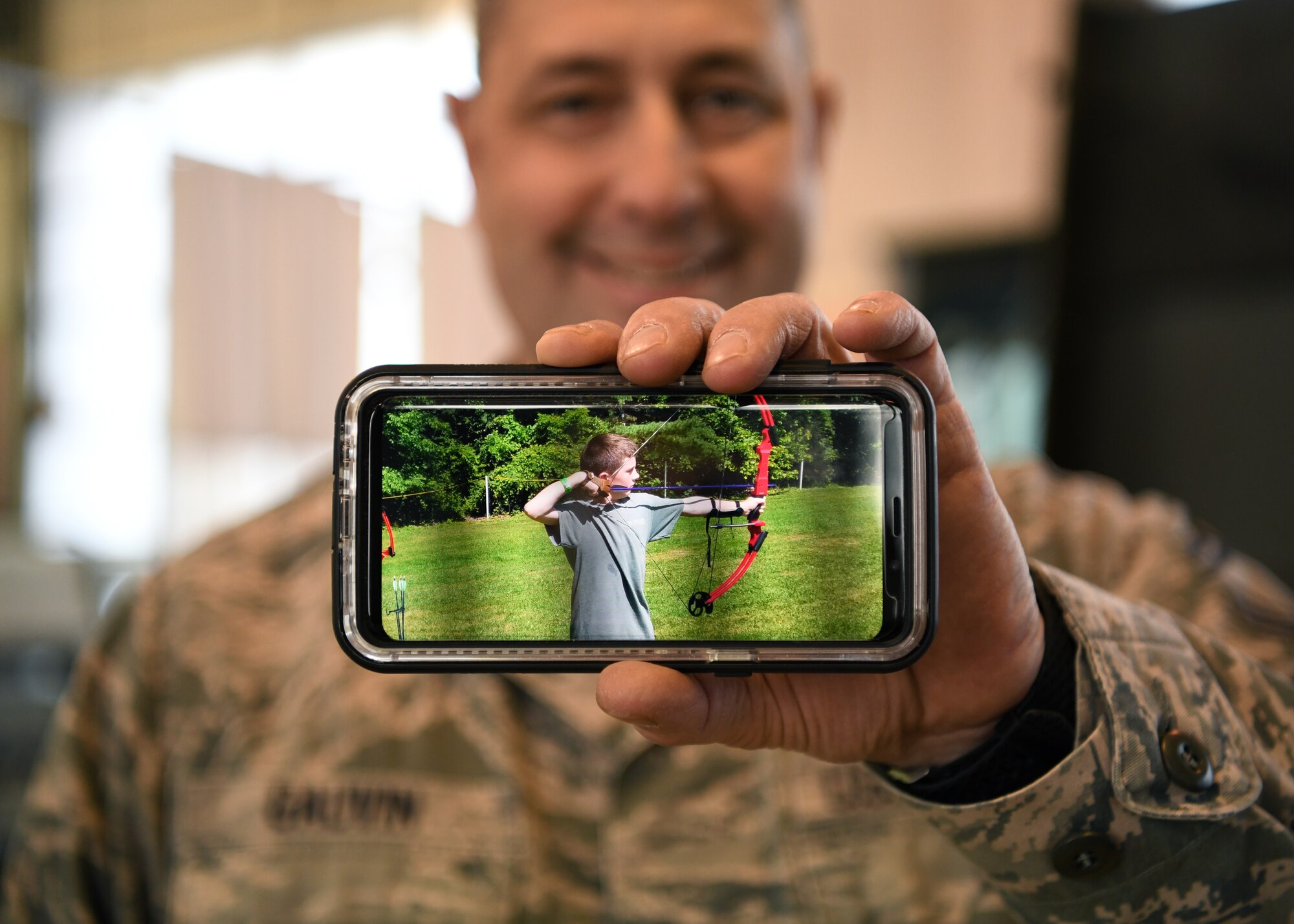 Senior Master Sergeant Marc Gauvin, 104th Logistics Readiness Squadron vehicle maintenance superintendant, instills the values he learned as a Boy Scout and Airman on his son Daniel, who is now a Boy Scout himself.  (U.S. Air National Guard photos by Airman Sara Kolinski)