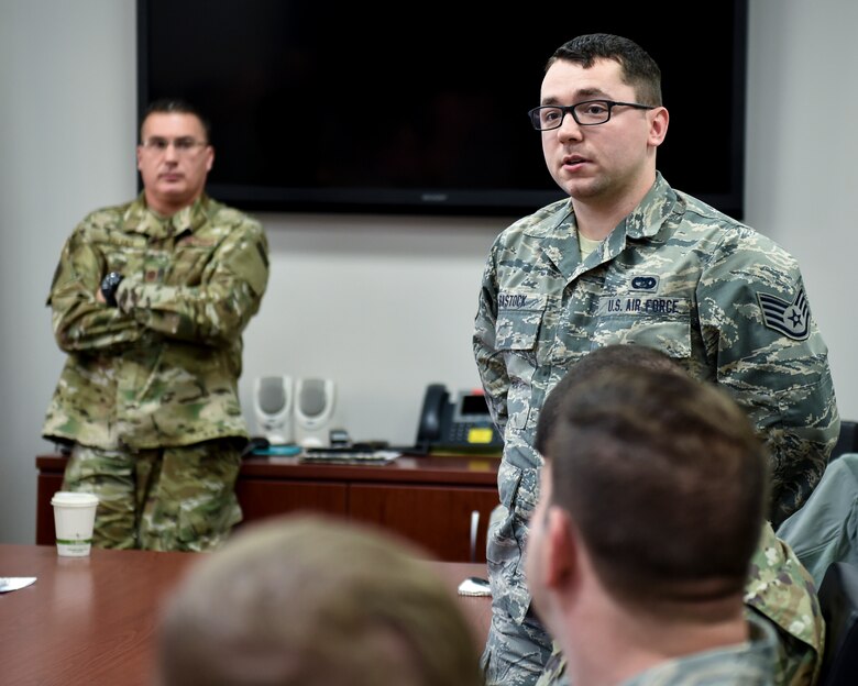 Chief Master Sgt. Imelda B. Johnson, the 22nd Air Force Command Chief Master Sergeant, visited Youngstown Air Reserve Station, February 9th, 2019. During her stay, Johnson met with more than 35 Air Force Reserve non-commissioned officers.
	During the meet-and-greet, Johnson opened the floor to the Airmen so they may voice their questions, concerns and experiences within the current Air Force Reserve structure. A myriad topics were discussed: the optimization of training, commissioning opportunities, Airmen retention, ramifications of a possible government shutdown and benefits concerning retirement and higher education. Johnson said that the purpose of the event was to pass on knowledge and to get people to start thinking outside the box and sharing their expertise.