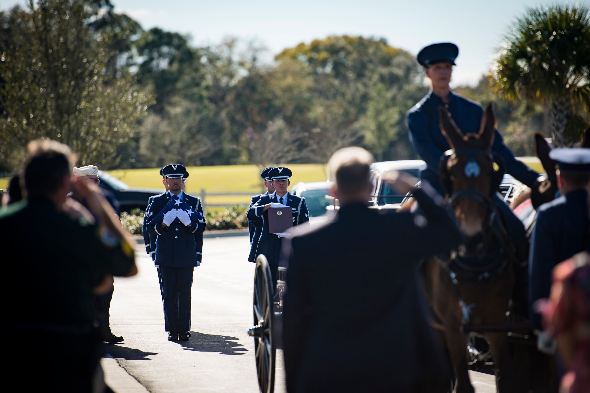 Tuskegee Airman, Edwin Cowan, was properly laid to rest alongside his wife for his service during World War II, Feb. 7, 2019, at Cape Canaveral National Cemetery, Fla.