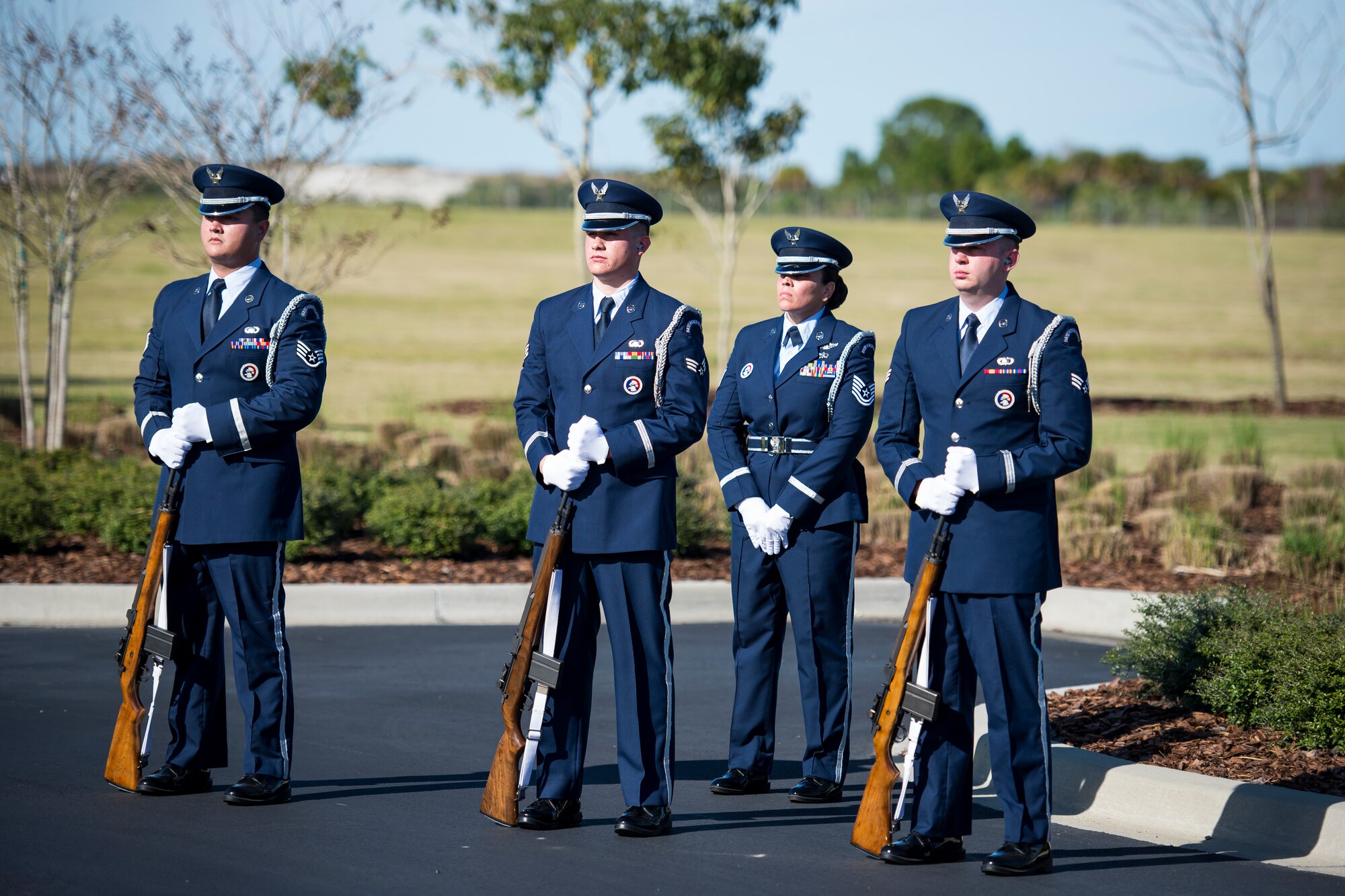 Tuskegee Airman, Edwin Cowan, was properly laid to rest alongside his wife for his service during World War II, Feb. 7, 2019, at Cape Canaveral National Cemetery, Fla.