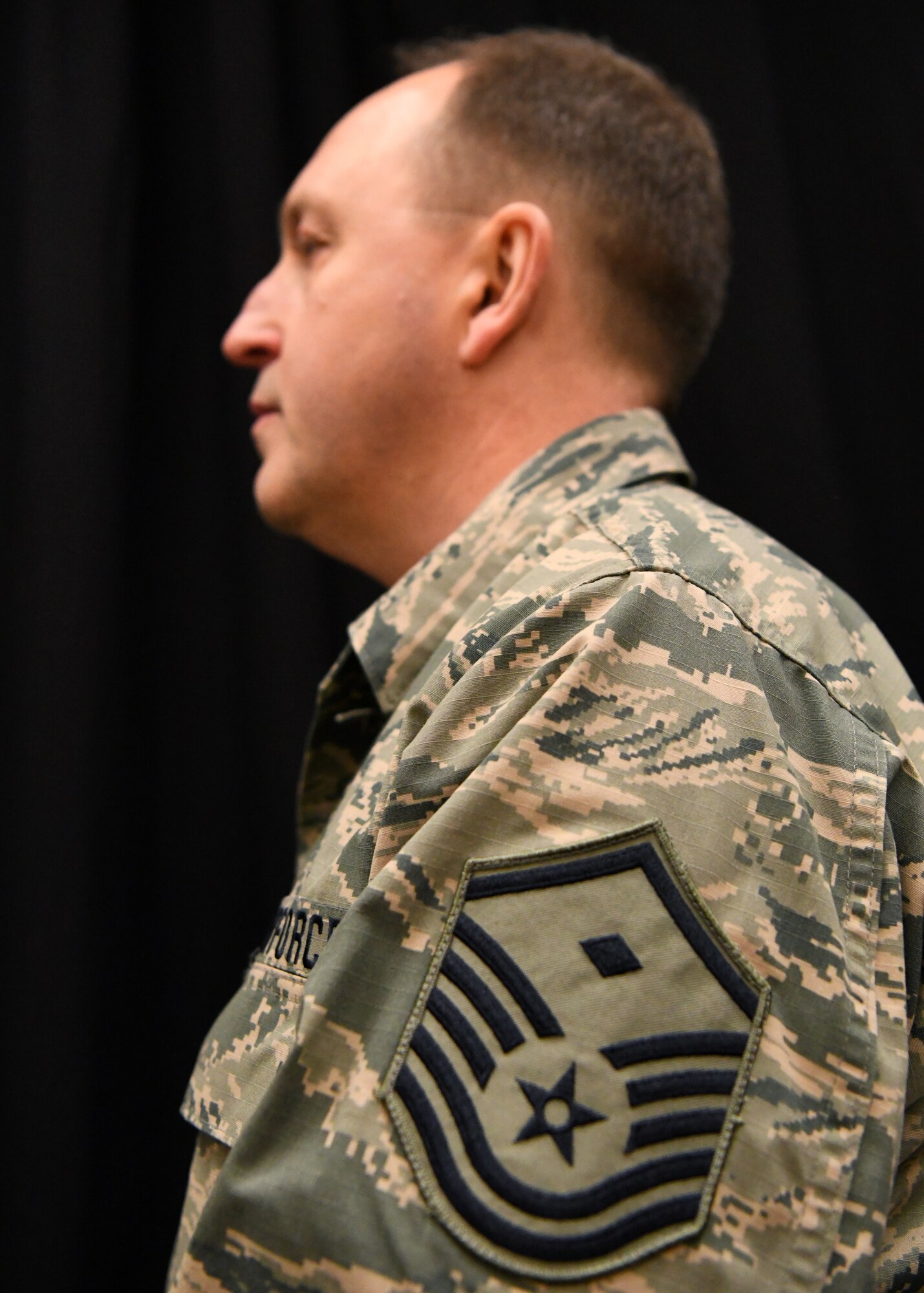 Master Sergeant Fred Fopiano, 104th Fighter Wing Headquarters and operations group first sergeant poses for a photo Feb. 10, 2019, at Barnes Air National Guard Base, Massachusetts.  (U.S. Air National Guard photos by Airman Sara Kolinski)