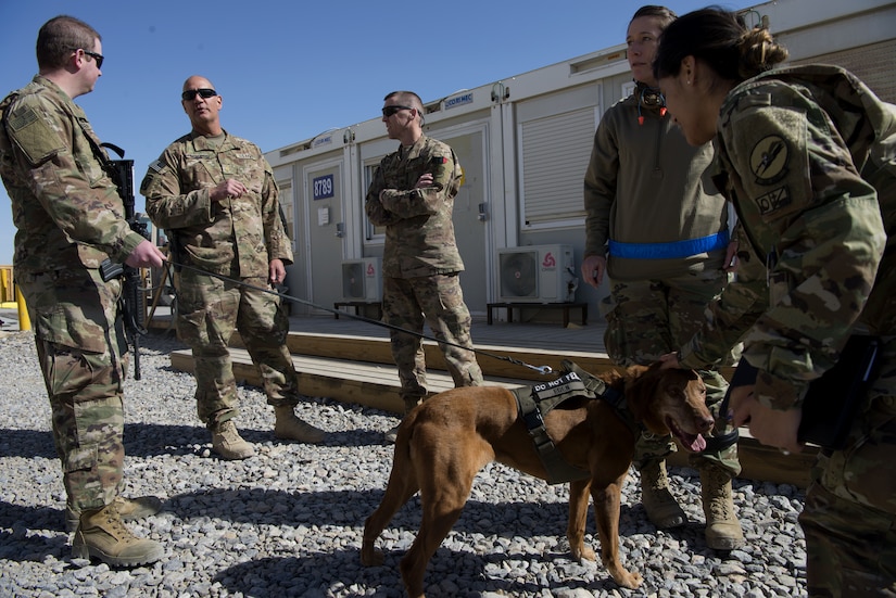 Air Force religious affairs Airmen from the 451st Air Expeditionary Group teamed up with Army behavioral Soldiers from Train Advise and Assist Command-South Feb. 2, 2019 at Kandahar Airfield, Afghanistan.