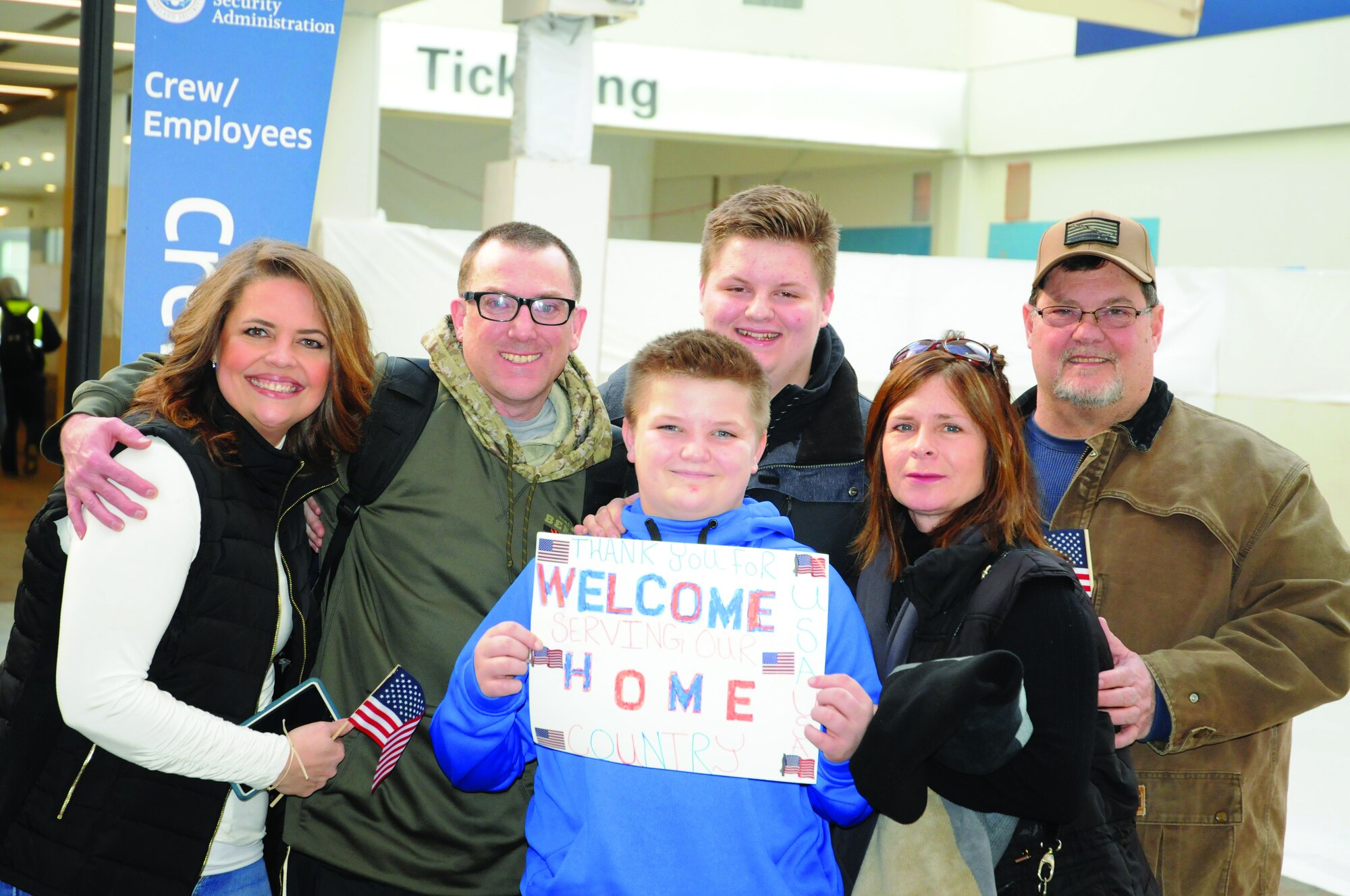 Airmen from the 445th Airlift Wing Operations Group, Civil Engineer Squadron, Logistics Readiness Squadron and Operations Support Squadron are welcomed home as they arrive at the Dayton International Airport throughout the month of January 2019. Approximately 150 Airmen returned from deployments in January. The wing deployed 344 Airmen in 2018 to more than 10 countries around the globe.