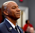 Chief Master Sgt. of the Air Force Kaleth O. Wright prepares to testify before the House Appropriations Subcommittee on Military Construction and Veterans Affairs in Washington, D.C., March 8, 2017. The CMSAF was joined by his service counterparts for the hearing.