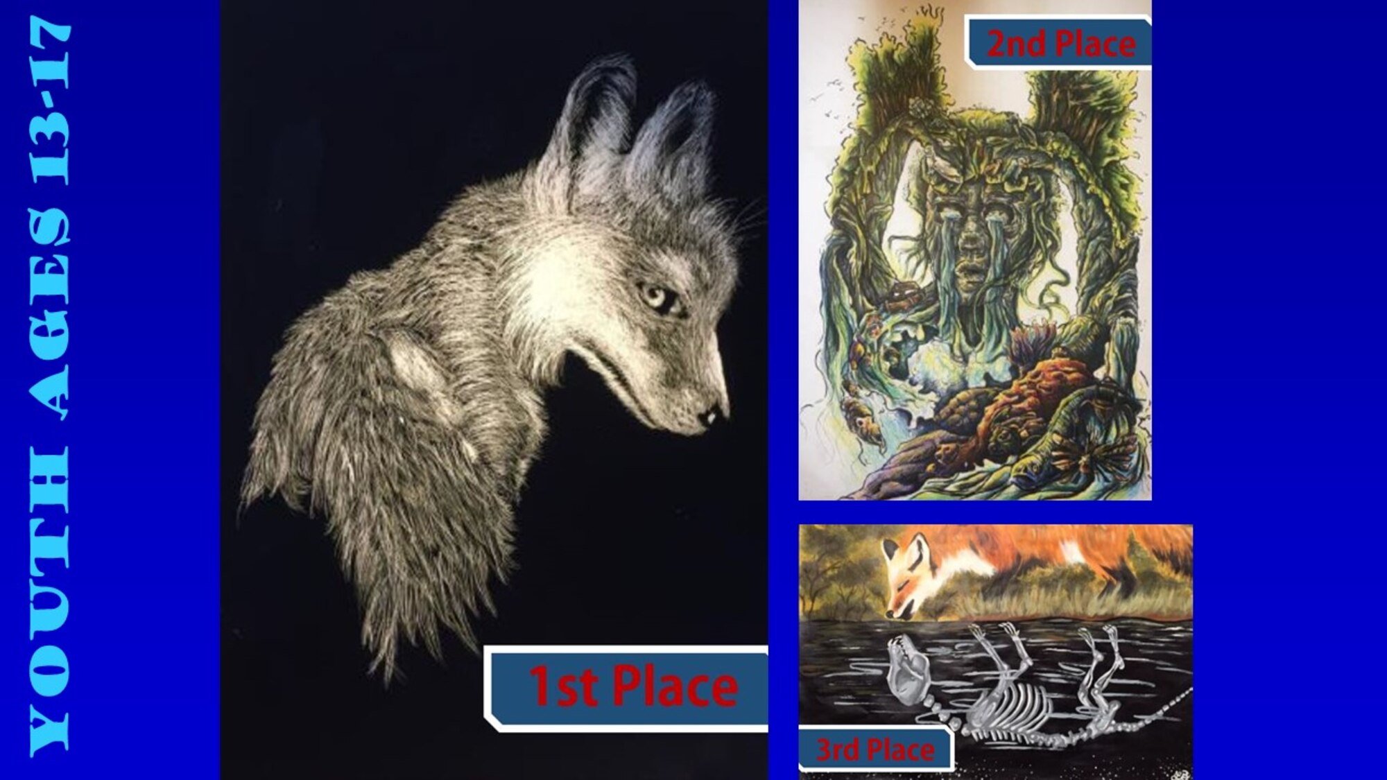 Congratulations to the 2019 Air Force Art Contest winners, ages 13-17. (U.S. Air Force graphic using winning art work)