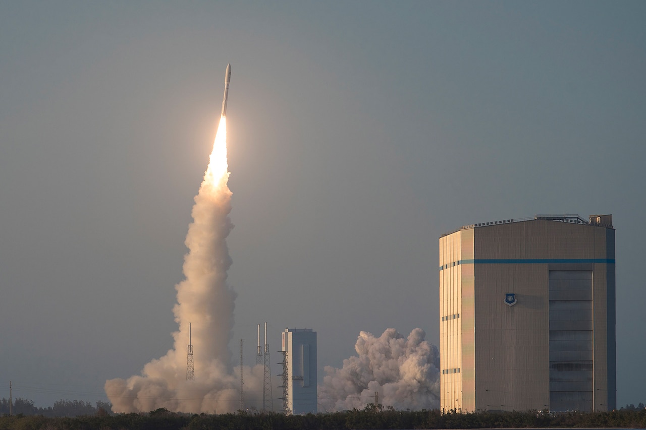 Rocket takes off from launch pad