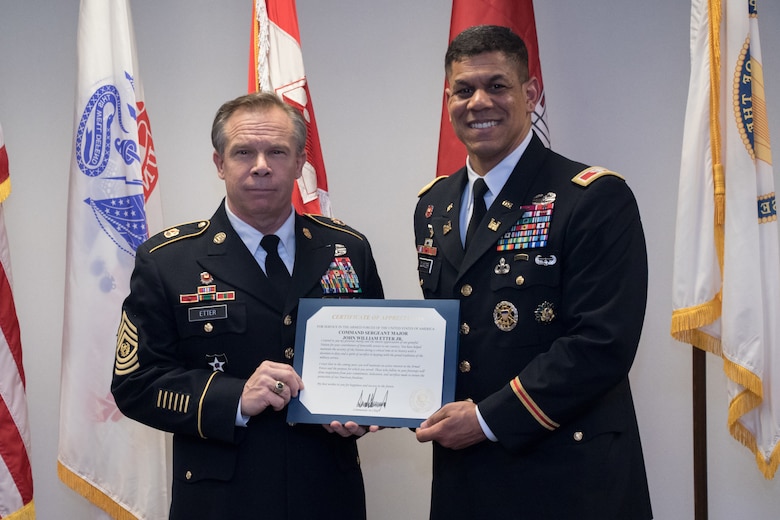 After 32 years of service to the nation, Command Sgt. Maj. Etter retires