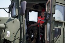 Lance Cpl. Felipe Urias operates a grader during a maritime prepositioning force (MPF) offload of the U.S.N.S. Pililaau (TAKR-304) for Cobra Gold 19 Feb. 3, 2019 at Laem Chabang Commaercial Port, Thailand. The Pililaau is a Marine Corps MPF ship used to deliver Marine assets to areas in the Indo-Pacific region. Urias, a heavy equipment operator with Combat Logistics Detachment 332, Combat Logistics Regiment 3, 3rd Marine Logistics Group, is a native of Ontario, California. (U.S. Marine Corps photo by Cpl. Jamin M. Powell)