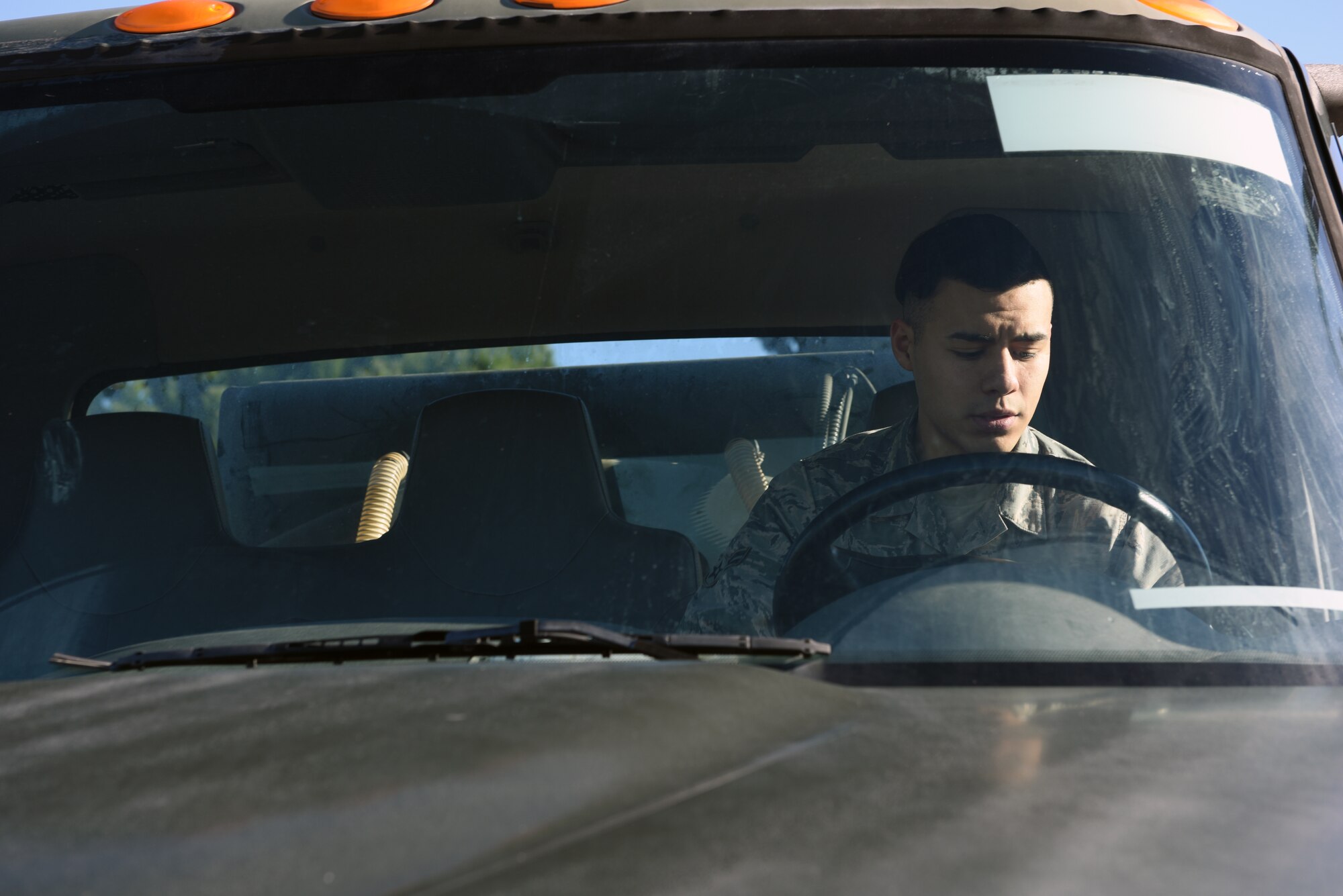 U.S. Air Force Airman 1st Class Hugo Yebra, 39th Logistics Readiness Squadron fuels specialist, delivers diesel fuel at Incirlik Air Base, Turkey, Feb. 2, 2019.