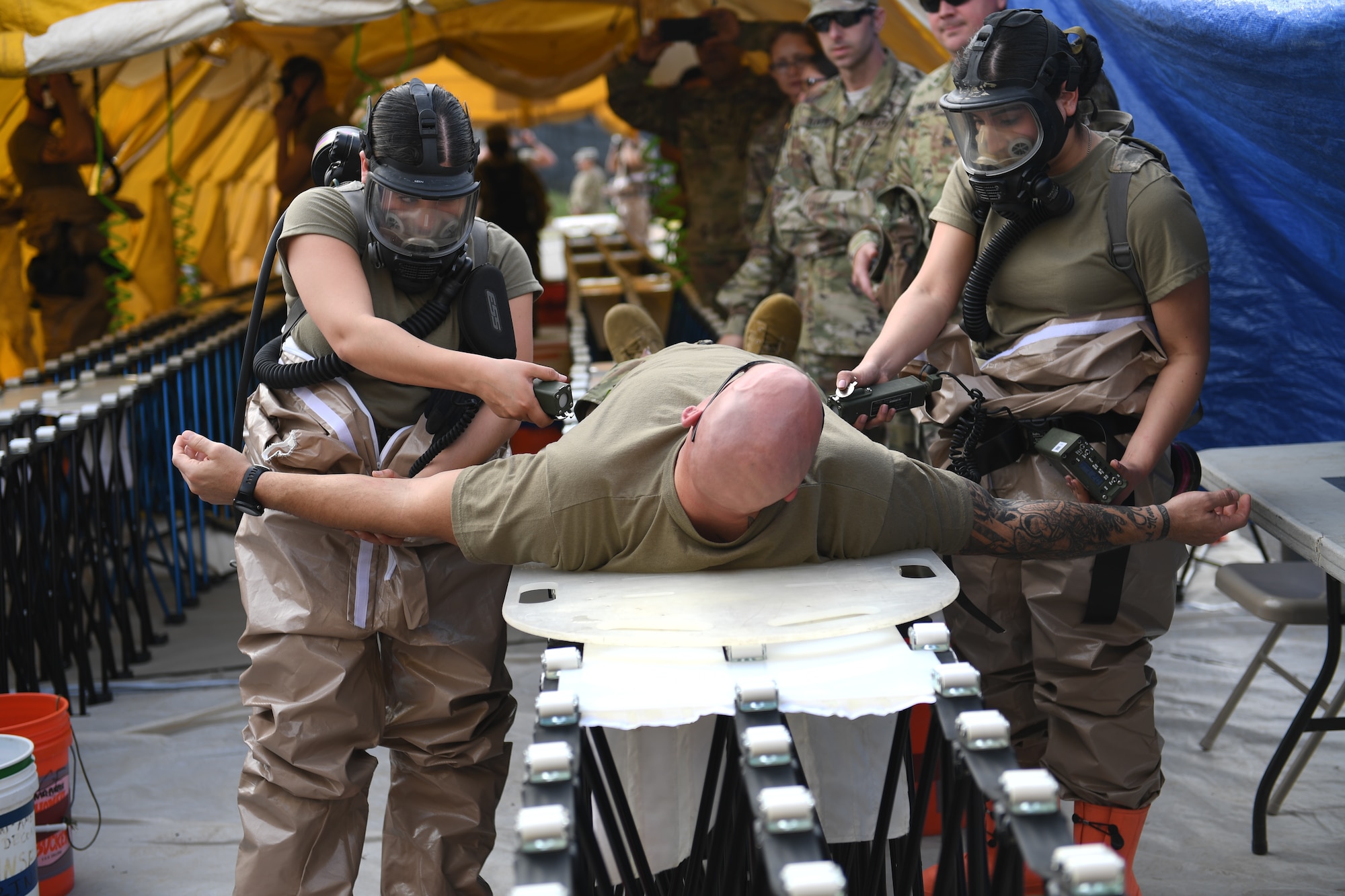 The Texas National Guard's 6th CERFP Task Force, which includes the 149th Medical Det-1 and Fatality Search and Recovery Team, participated in response training with local civil authorities Feb. 5, 2019, in Round Rock, Texas.