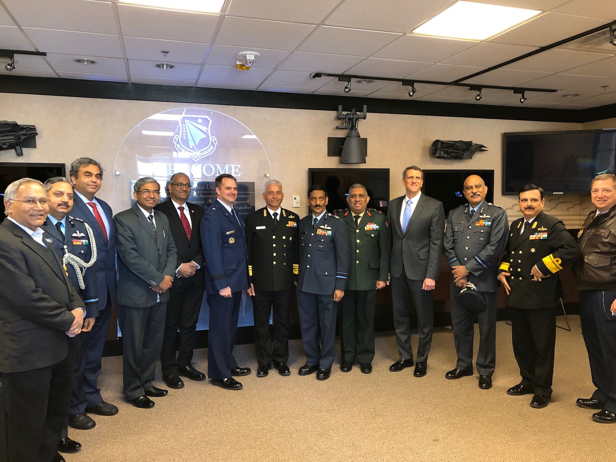 Members of Indian Armed Forces were recently hosted by the Air Force Security Assistance and Cooperation Directorate and the Air Force Research Laboratory at Wright-Patterson Air Force for a tour of research facilities and discussions on potential collaboration. (Courtesy photo)