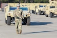 Capt. Mark Richardson, Logistics Officer, 2503rd DLD, U.S. Army Central, ground guides a vehicle during a Command Post Exercise at Shaw Air Force Base, S.C., Feb. 8, 2019. The DLD conducted a tactical convoy from Shaw AFB to McCrady Training Center. They joined members of the 151st Expeditionary Signal Battalion, S.C. National Guard, and members of the 206th DLD, Army Reserves. The training provided an opportunity for these three different Army components to work with the total Army concept, establish connectivity and test their Mission Command Systems.