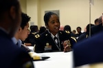 Army Brig. Gen. Janeen Birckhead, the Maryland National Guard's assistant adjutant general for Army, illustrates a point to high school and college students during a mentoring session that was part of the annual Black Engineer of the Year Awards, Science, Technology, Engineering and Mathematics, Global Competitiveness Conference, held recently in Washington, D.C.