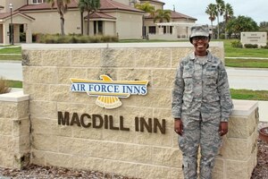 Senior Airman Tamara Davie used the first aid buddy care skills she learned as a member of the Michigan Air National Guard to respond quickly to calls for help while working at MacDill Air Force Base, Fla., Jan. 22.