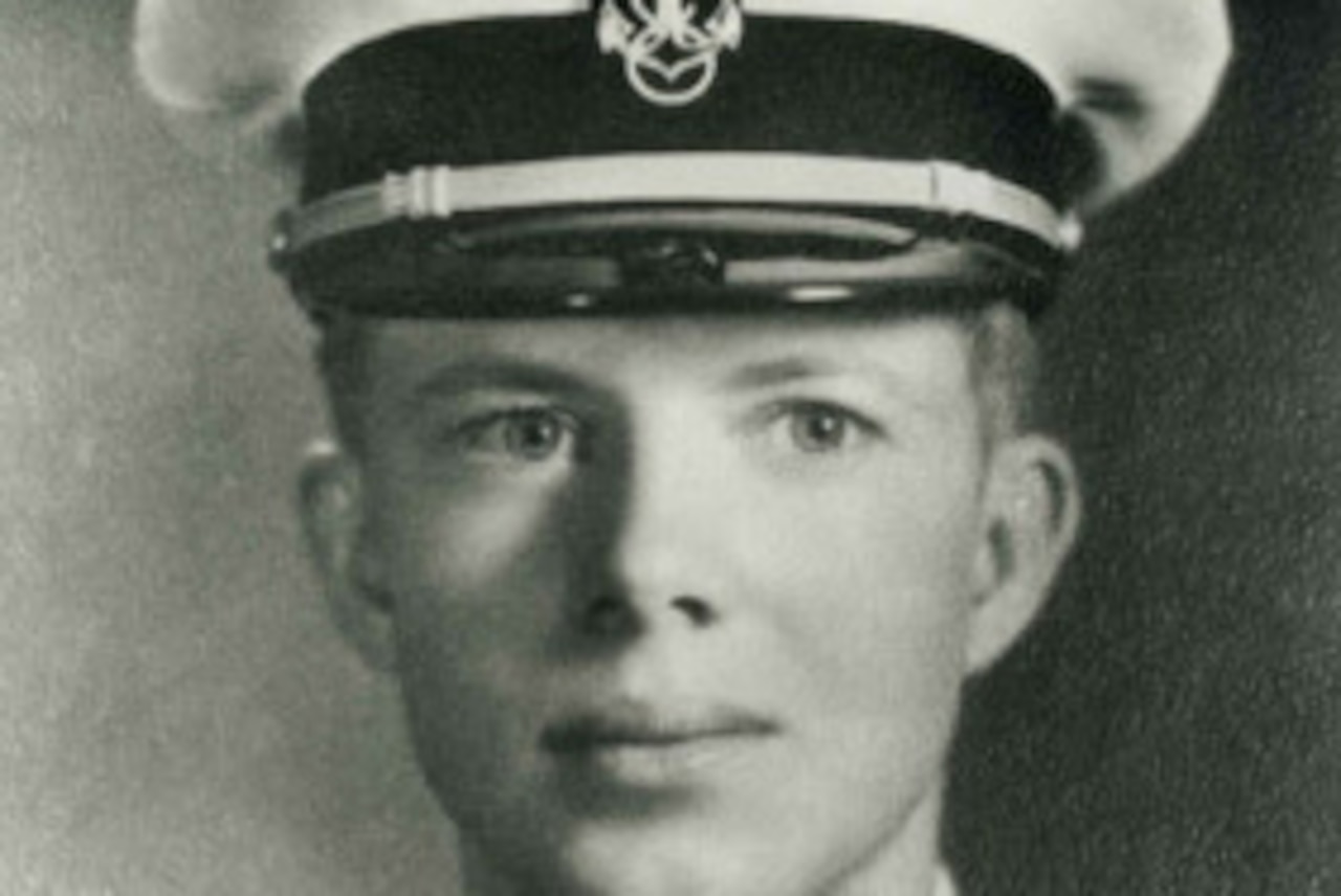 An official photo of Naval Academy Midshipman Jimmy Carter