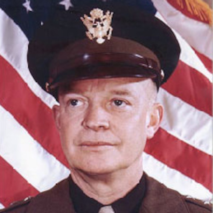 A graphic of Army Gen. Dwight D. Eisenhower