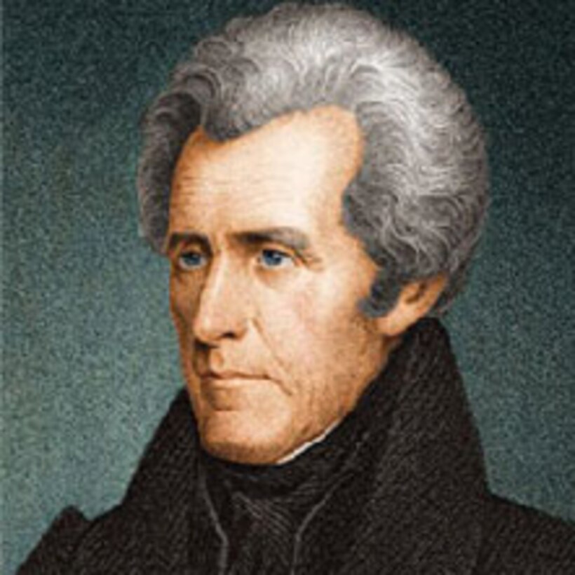 A graphic of Army Gen. Andrew Jackson