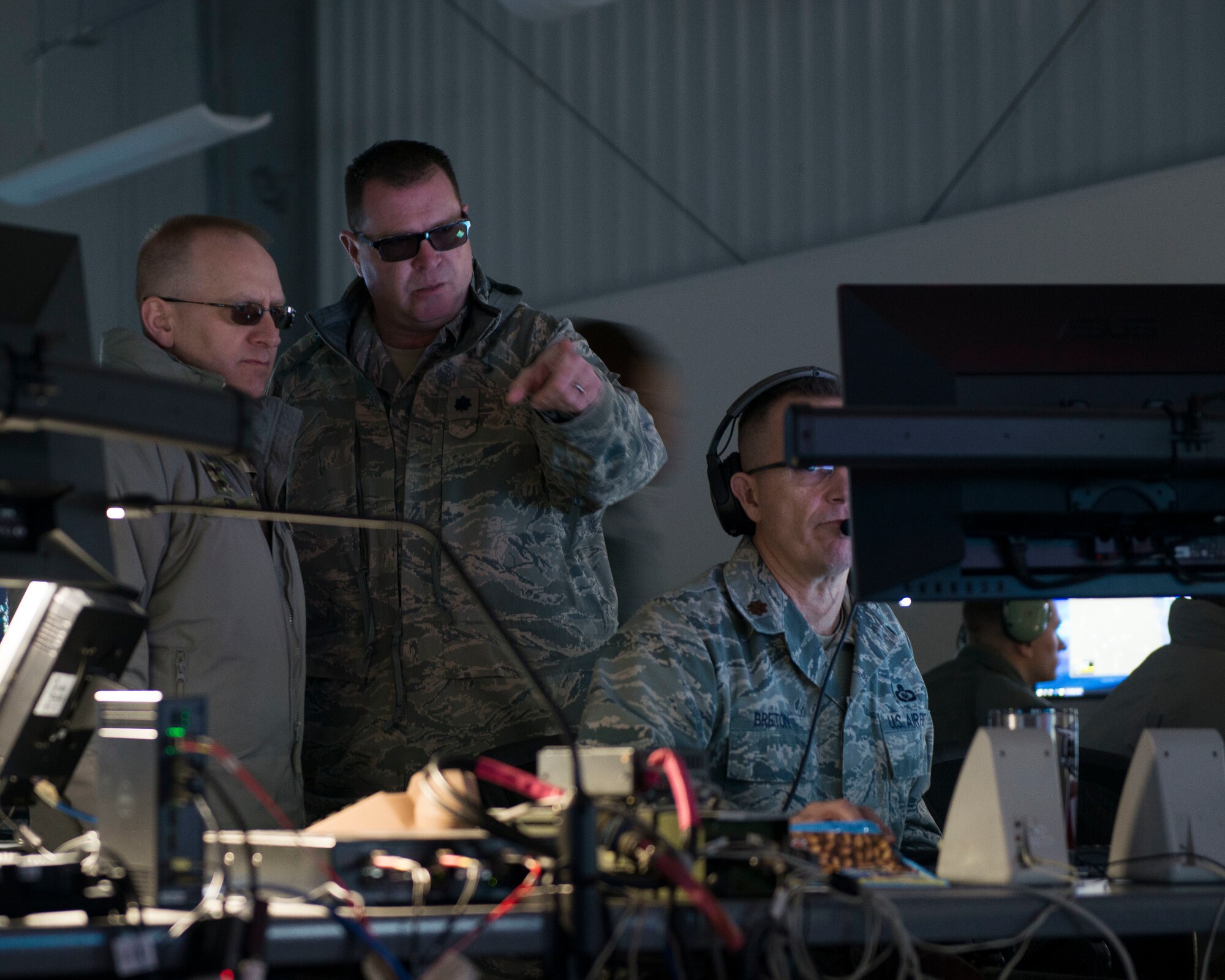 The 103rd Air Control Squadron participates in Sentry Savannah 19-1 Large Force Exercise in Orange, Conn., February 1, 2019. For the first time, 103rd ACS controlled aircraft operating in Savannah, Ga. from home station. (Air Force photo by Staff Sgt. Chad Warren)