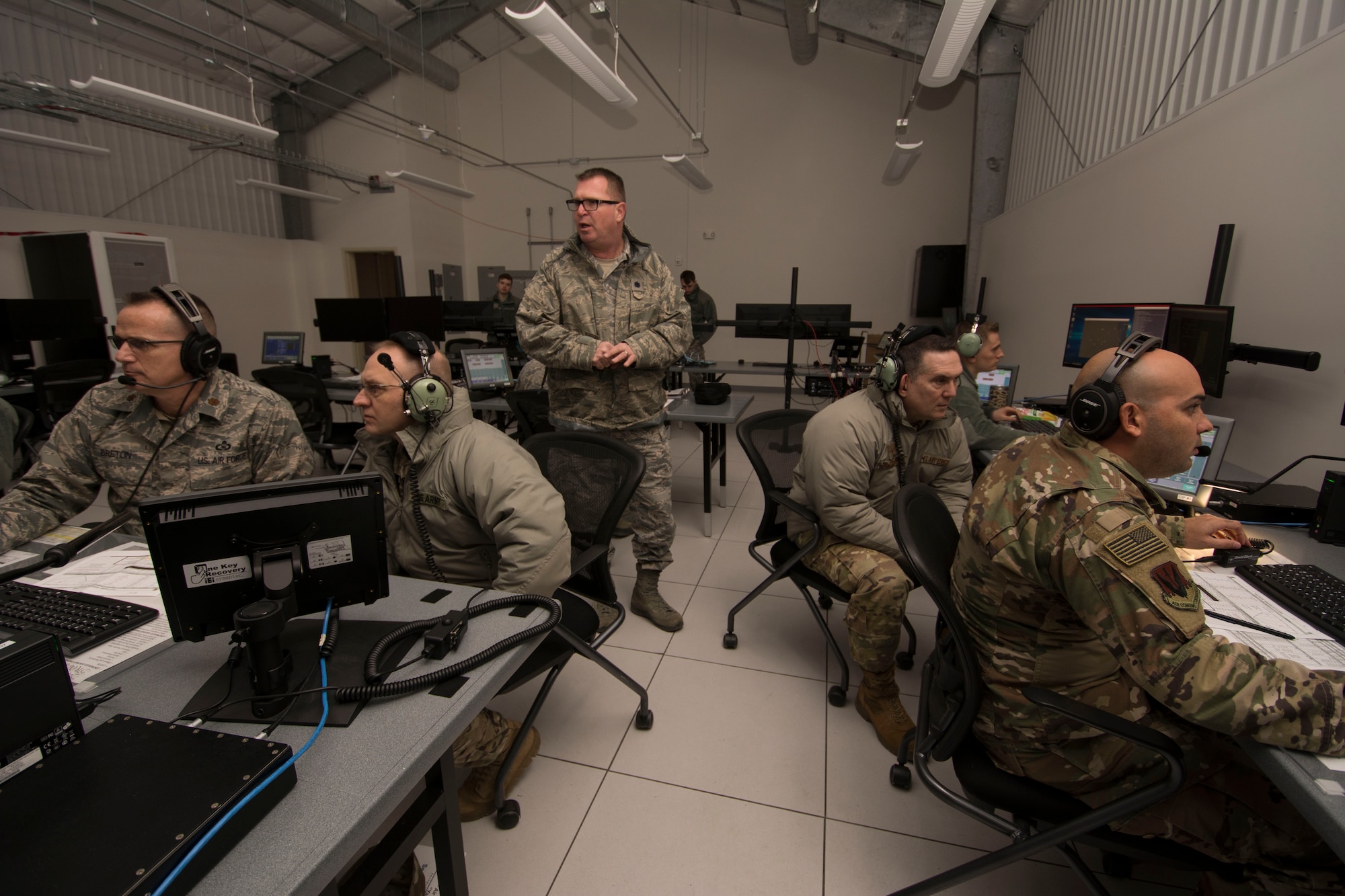 The 103rd Air Control Squadron participates in Sentry Savannah 19-1 Large Force Exercise in Orange, Conn., February 1, 2019. For the first time, 103rd ACS controlled aircraft operating in Savannah, Ga. from home station. (Air Force photo by Staff Sgt. Chad Warren)