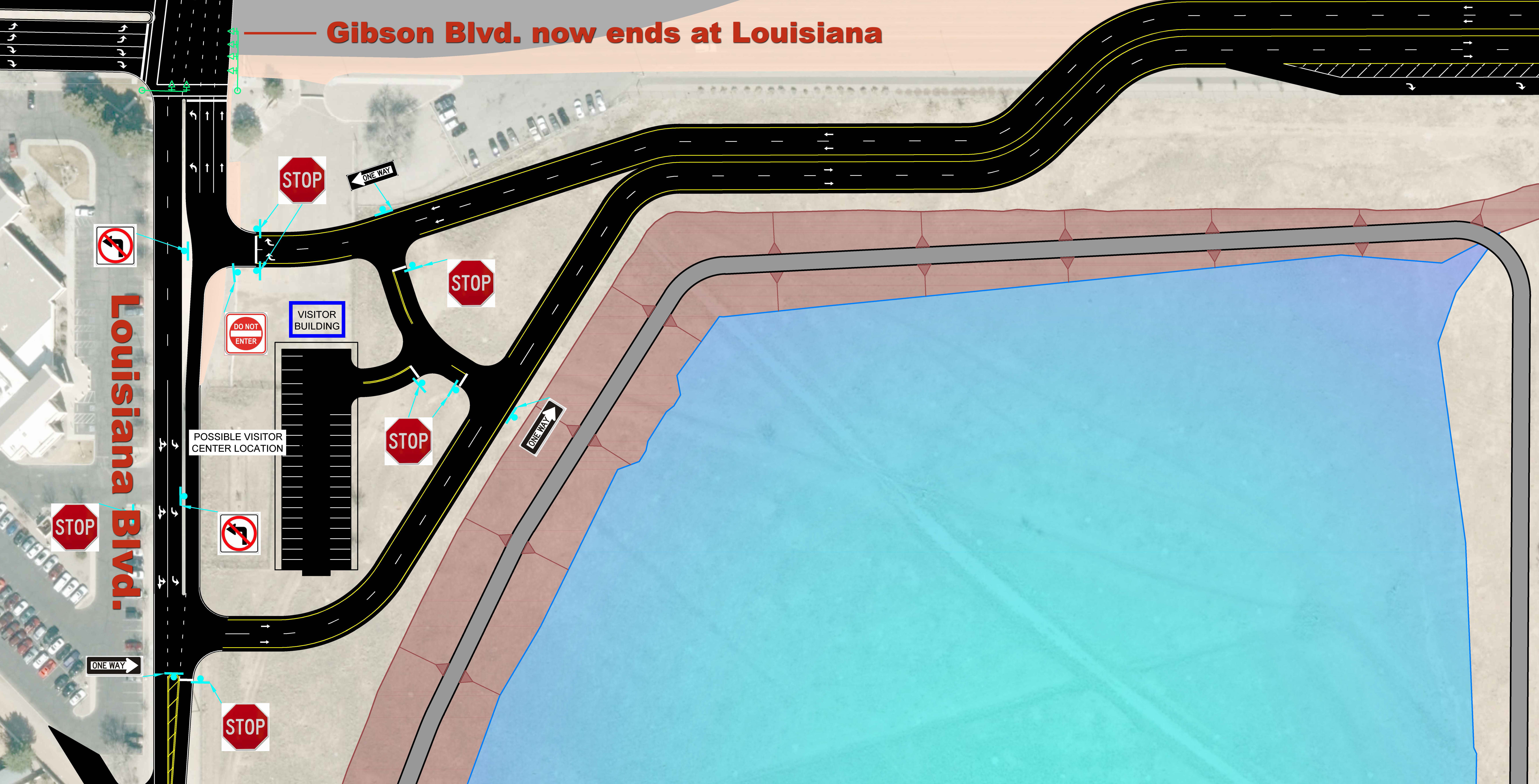 GibsonLouisiana intersection remade as approach to Kirtland altered