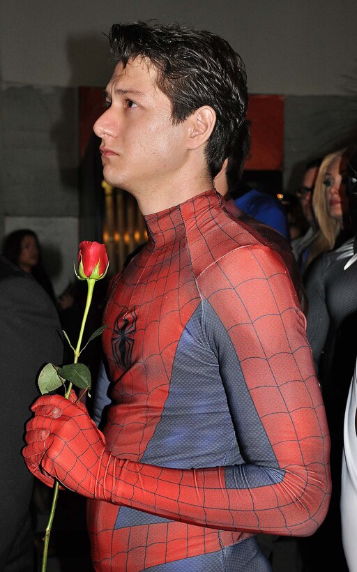 A cosplayer dressed as Spiderman holds a single red rose while listening to friends and fellow colleagues of Marvel comic book legend Stan Lee pay tribute to him during “Excelsior! A Celebration of the Amazing, Fantastic, Incredible and Uncanny Life of Stan Lee” Jan. 30 at the TCL Chinese Theatre in Hollywood, California. The event was a memorial tribute to Lee, Marvel comic book writer, editor, publisher and producer, who died in November 2018. Lee was an Army veteran and former writer in the U.S. Army Signal Corps during World War II.