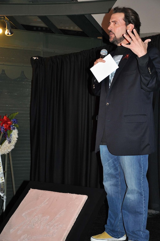 Actor, producer, writer and director Kevin Smith addresses the crowd to pay tribute to his friend, Stan Lee, during “Excelsior! A Celebration of the Amazing, Fantastic, Incredible and Uncanny Life of Stan Lee” Jan. 30 at the TCL Chinese Theatre in Hollywood, California. The event was a memorial tribute to Stan Lee, Marvel comic book writer, editor, publisher and co-creator, who died in November 2018. Lee was an Army veteran and former writer in the U.S. Army Signal Corps during World War II. Smith was the host of the event.