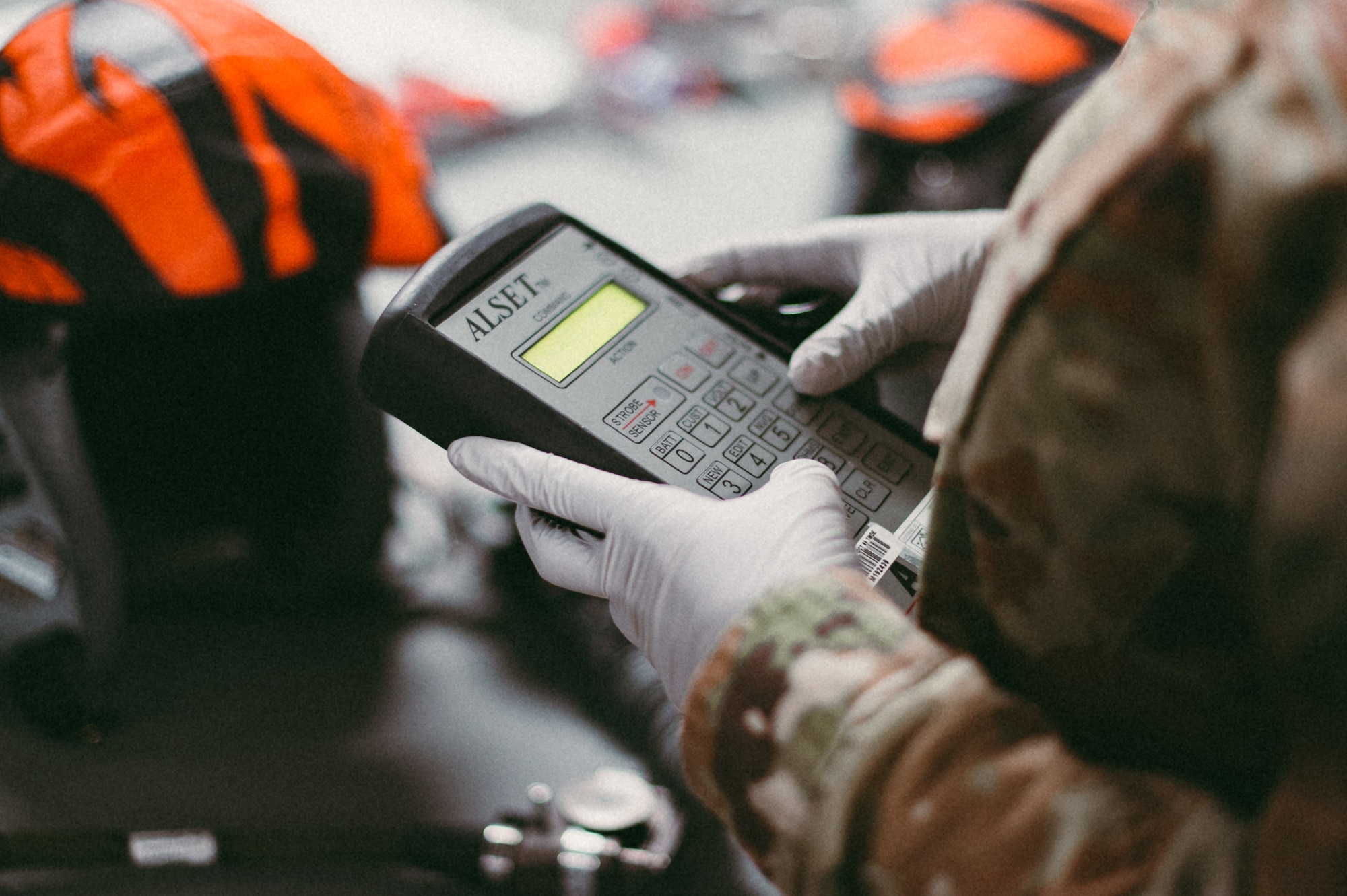 U.S. Air Force Staff Sgt. Kayla Stennis, 391st Expeditionary Fighter Squadron aircrew flight equipment craftsman, ensures an oxygen mask is operational February 14, 2019 in Southwest Asia. After every mission, aircrew members return their equipment to the AFE shop where it is inspected, maintained and stored until their next flight. (U.S. Air Force photo by Staff Sgt. Delano Scott)