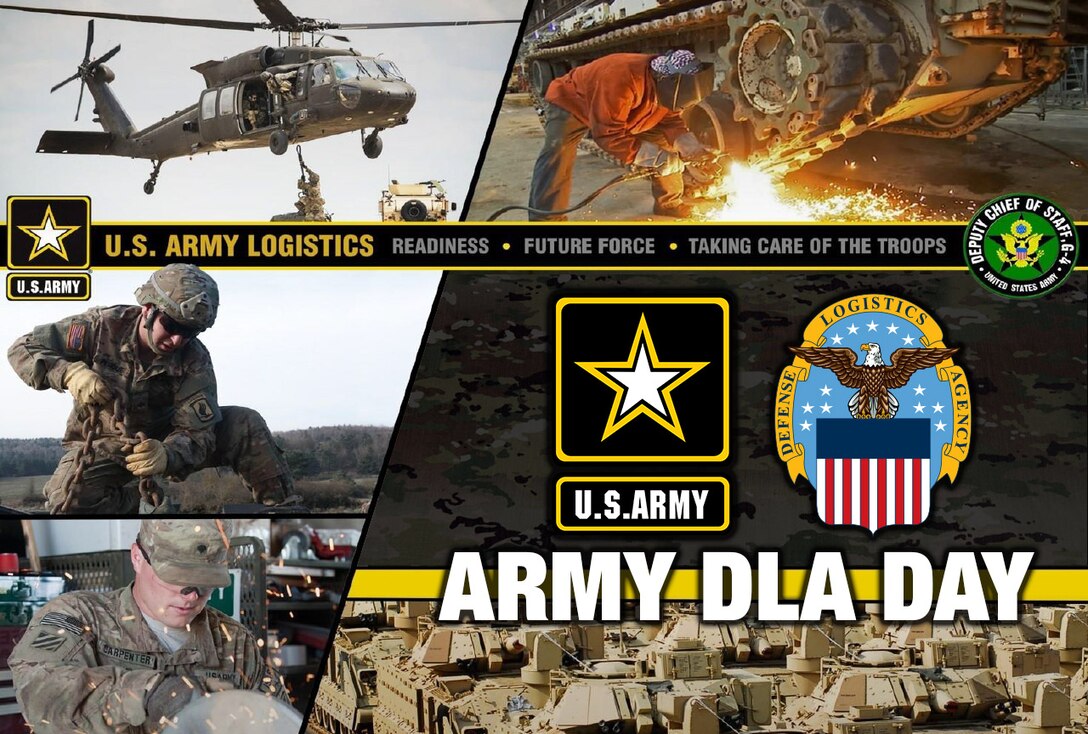 Army DLA Day with photos and Army and DLA logos.